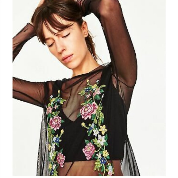 🆕 Zara embroidered tule overlay - Picture 8 of 10